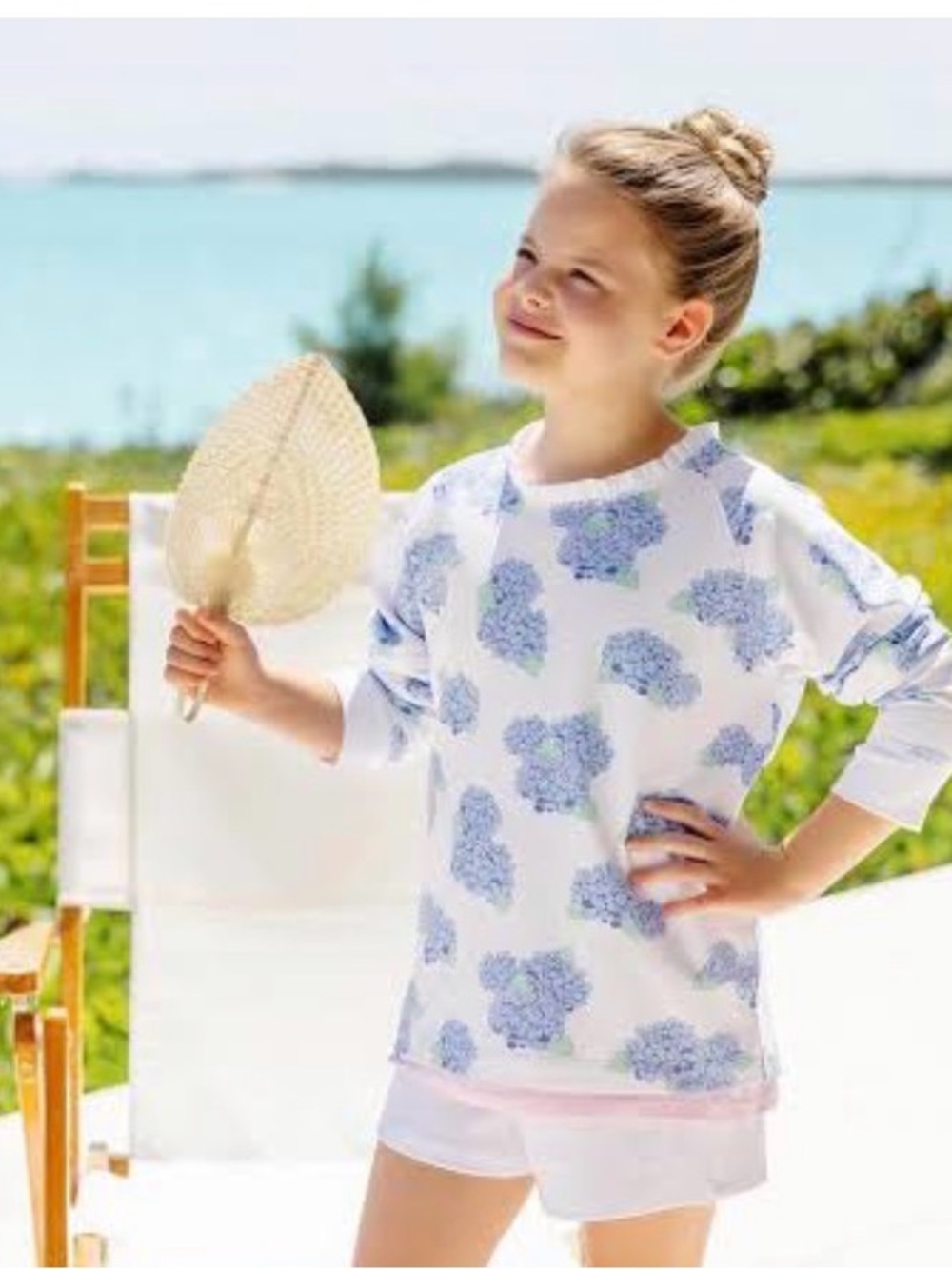 Beaufort Bonnet Company Hydrangea Print Cassidy Pullover size 14